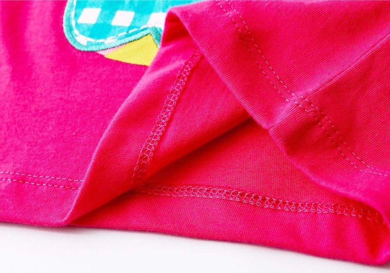 Bumeex Baby Girls Summer Clothes Outfit,Whale Top and Shorts Clothing Set Raspberry 2t - Image 2